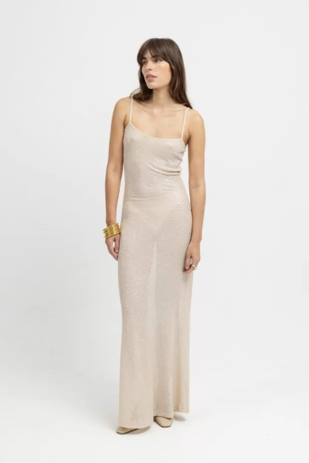 Evening Dresses | Dresses*Musier Paris embroidered maxi dress glitt Nude