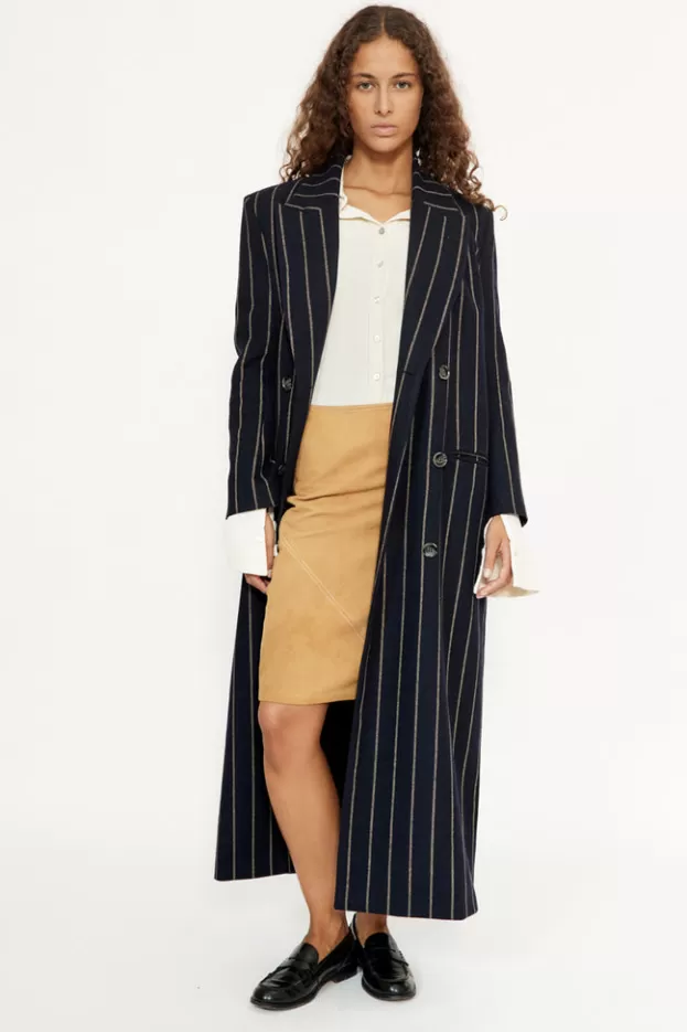 Jackets And Coats*Musier Paris long coat timeless Marine