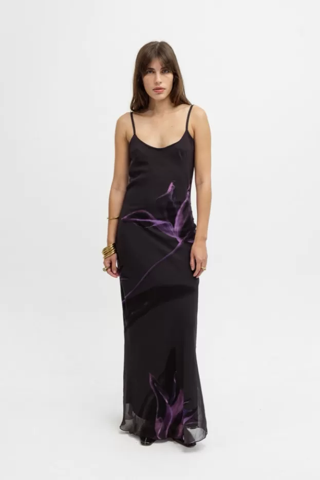 Evening Dresses | Dresses*Musier Paris printed long dress rod Noir/black